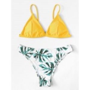Yellow leaf bikini